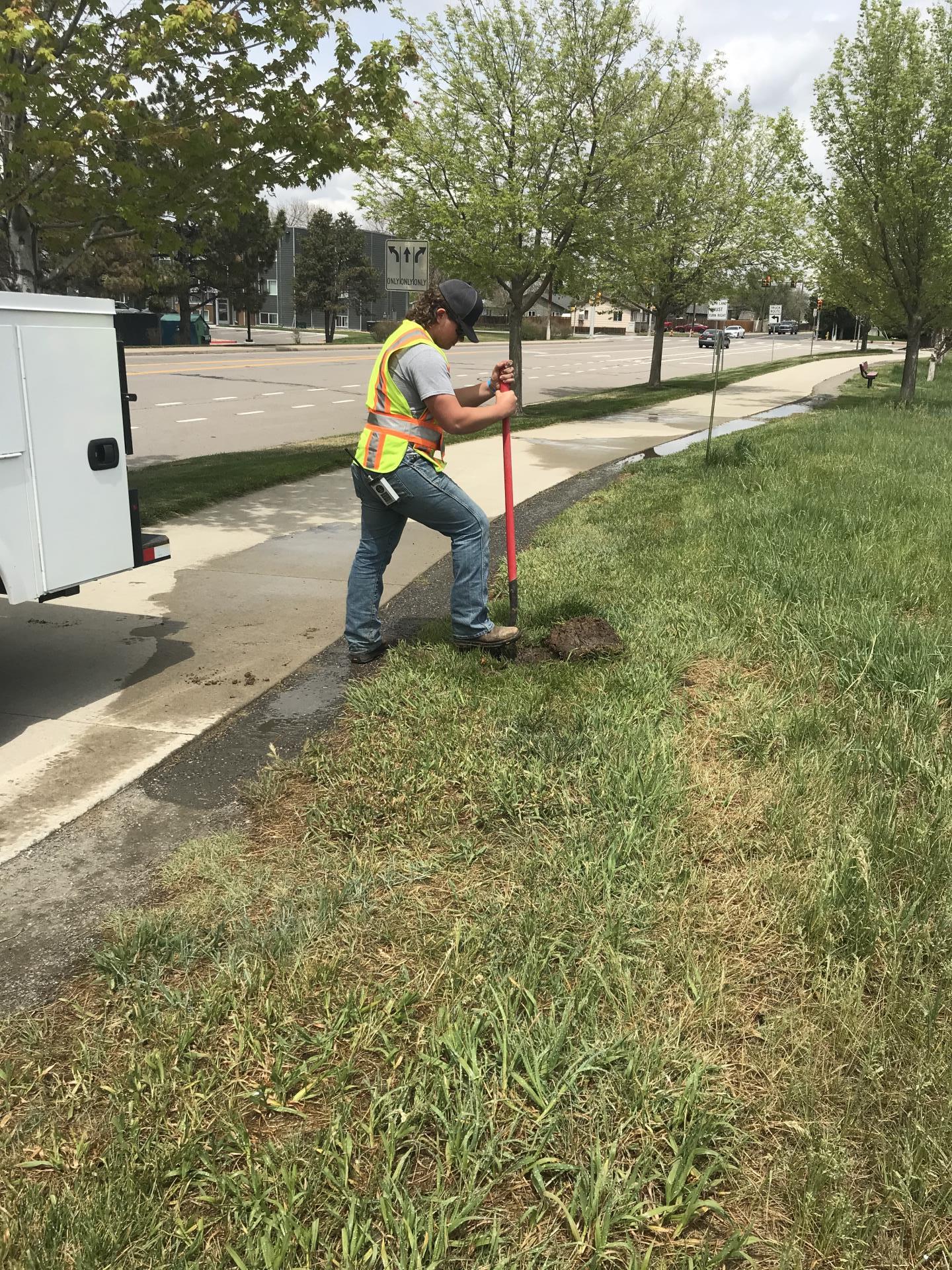 Parks Worker working on Parks grounds