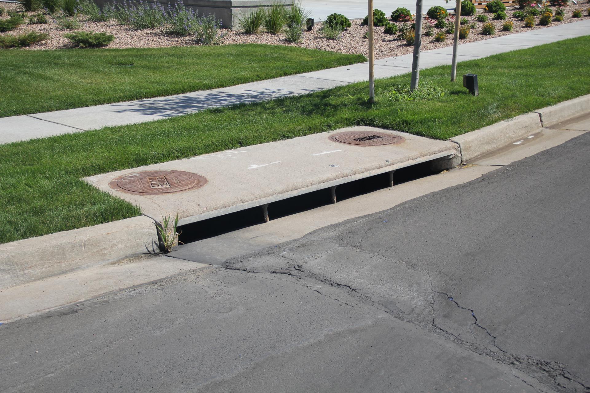 Stormwater Drain along the side of a street