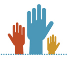 Volunteer hand up graphic