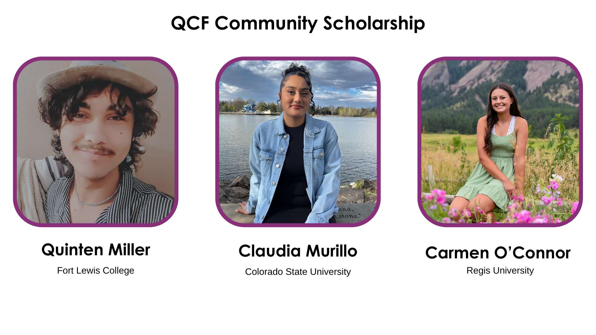 QCF Community Scholarship Recipient Photos